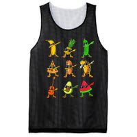 Summer Fruit Dabbing Banana Pineapple Pizza Watermelon Mesh Reversible Basketball Jersey Tank