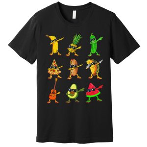 Summer Fruit Dabbing Banana Pineapple Pizza Watermelon Premium T-Shirt