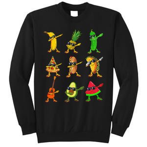 Summer Fruit Dabbing Banana Pineapple Pizza Watermelon Tall Sweatshirt