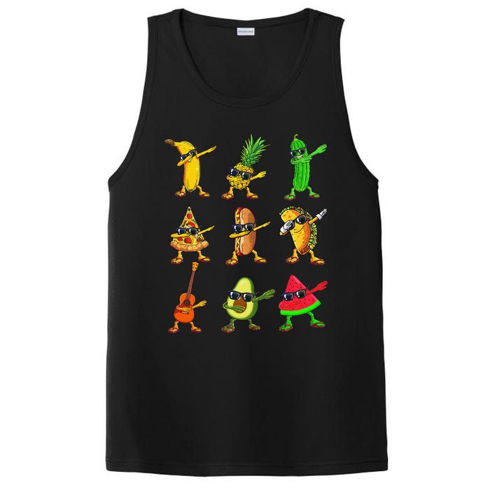 Summer Fruit Dabbing Banana Pineapple Pizza Watermelon PosiCharge Competitor Tank