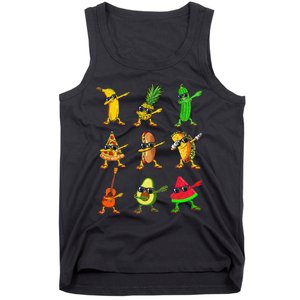 Summer Fruit Dabbing Banana Pineapple Pizza Watermelon Tank Top