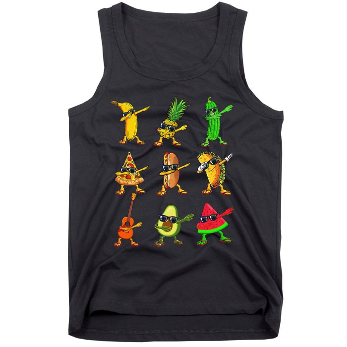 Summer Fruit Dabbing Banana Pineapple Pizza Watermelon Tank Top