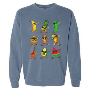 Summer Fruit Dabbing Banana Pineapple Pizza Watermelon Garment-Dyed Sweatshirt