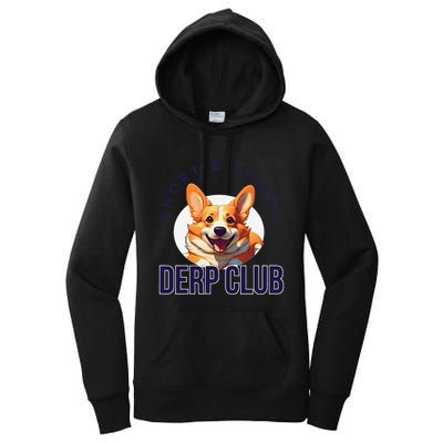 Short & Fluffy Derp Club For Corgis Women's Pullover Hoodie