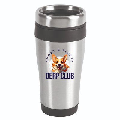 Short & Fluffy Derp Club For Corgis 16oz Travel Tumbler