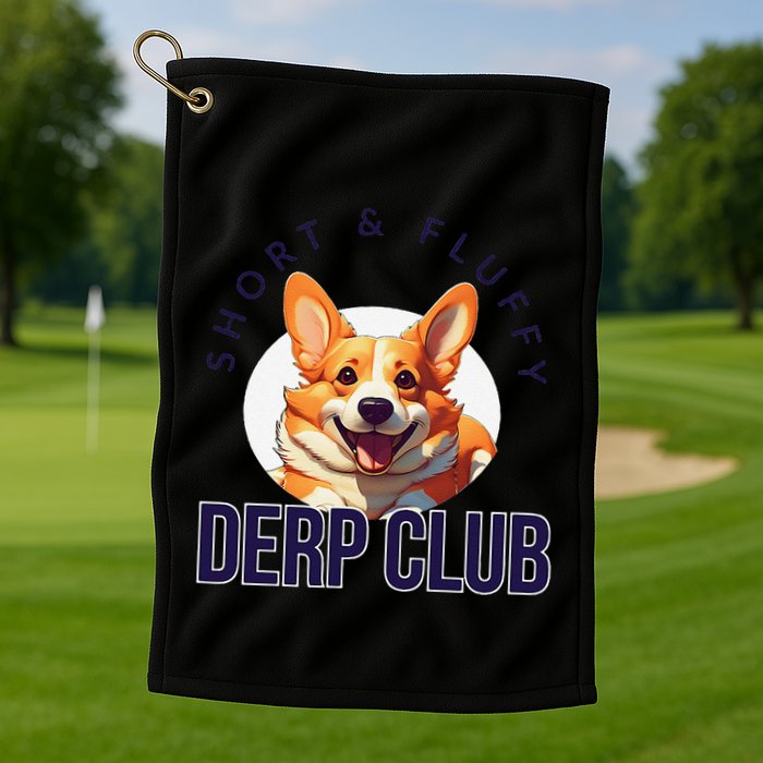 Short & Fluffy Derp Club For Corgis Golf Towel