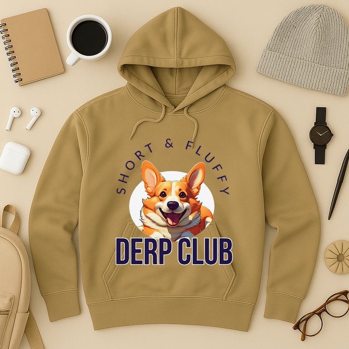 Short & Fluffy Derp Club For Corgis Hoodie