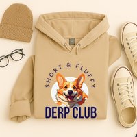 Short & Fluffy Derp Club For Corgis Hoodie