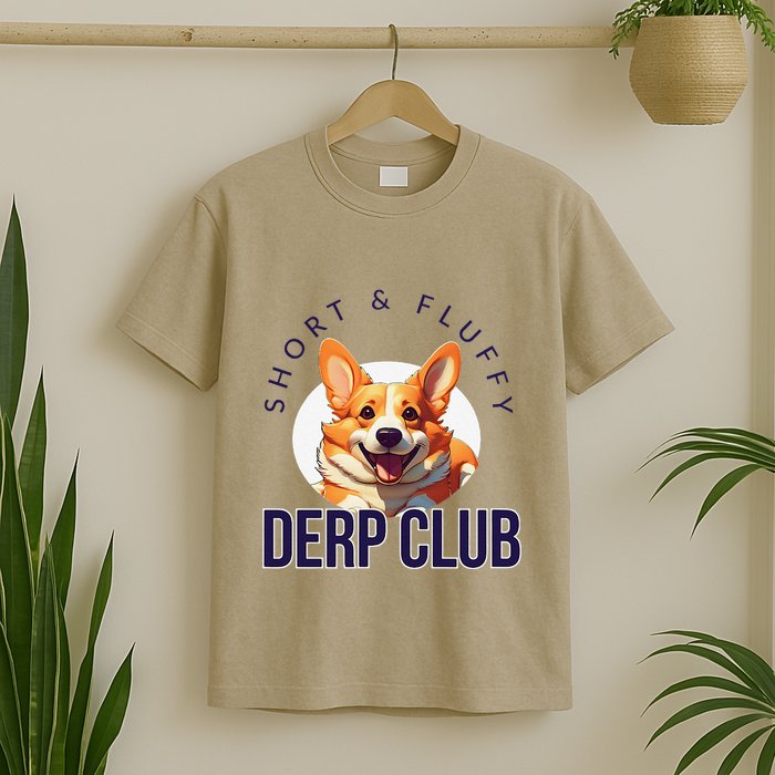 Short & Fluffy Derp Club For Corgis T-Shirt