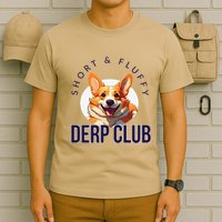 Short & Fluffy Derp Club For Corgis T-Shirt