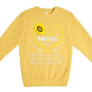 Sunflower Funny Dog Lover Pawma Mothers Day Premium Crewneck Sweatshirt