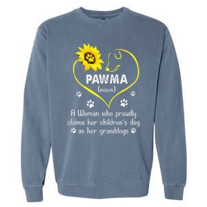 Sunflower Funny Dog Lover Pawma Mothers Day Garment-Dyed Sweatshirt