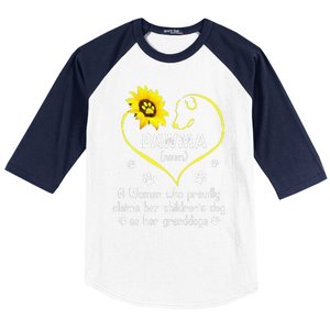 Sunflower Funny Dog Lover Pawma Mothers Day Baseball Sleeve Shirt