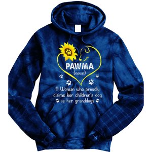 Sunflower Funny Dog Lover Pawma Mothers Day Tie Dye Hoodie