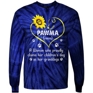 Sunflower Funny Dog Lover Pawma Mothers Day Tie-Dye Long Sleeve Shirt