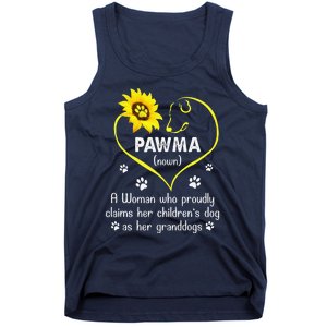 Sunflower Funny Dog Lover Pawma Mothers Day Tank Top