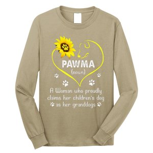 Sunflower Funny Dog Lover Pawma Mothers Day Long Sleeve Shirt