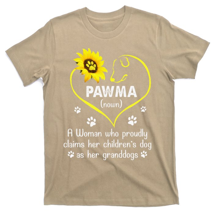 Sunflower Funny Dog Lover Pawma Mothers Day T-Shirt