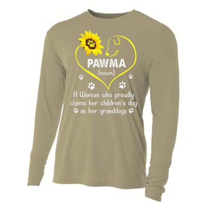 Sunflower Funny Dog Lover Pawma Mothers Day Cooling Performance Long Sleeve Crew