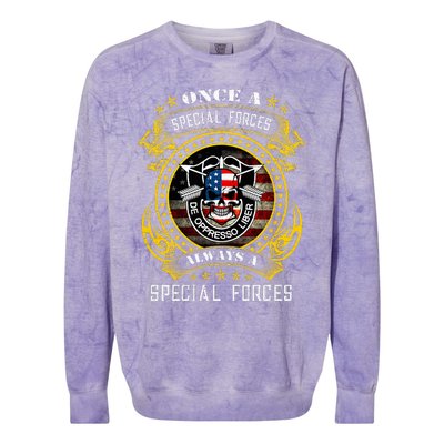 Special Forces De Oppresso Liber Green Beret Skull Colorblast Crewneck Sweatshirt