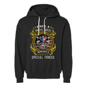 Special Forces De Oppresso Liber Green Beret Skull Garment-Dyed Fleece Hoodie