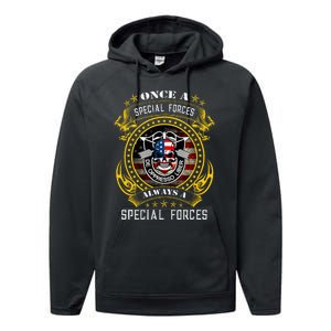 Special Forces De Oppresso Liber Green Beret Skull Performance Fleece Hoodie