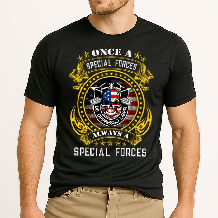 Special Forces De Oppresso Liber Green Beret Skull Cooling Performance Crew T-Shirt