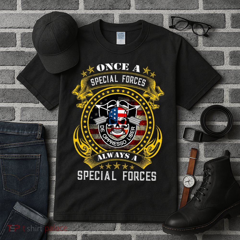Special Forces De Oppresso Liber Green Beret Skull Tall T-Shirt