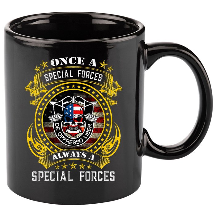 Special Forces De Oppresso Liber Green Beret Skull 11oz C Handle Ceramic Mug