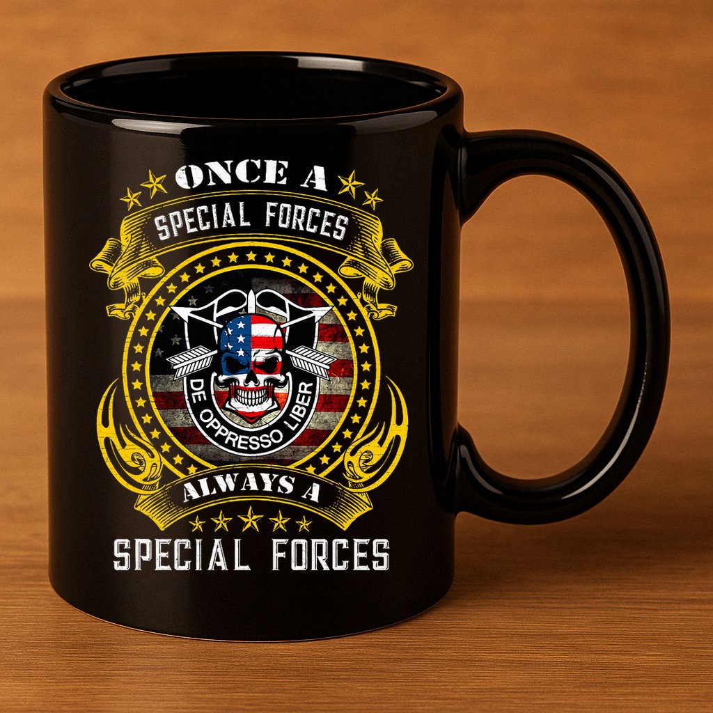 Special Forces De Oppresso Liber Green Beret Skull 11oz C Handle Ceramic Mug