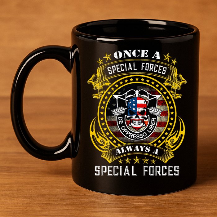 Special Forces De Oppresso Liber Green Beret Skull 11oz C Handle Ceramic Mug