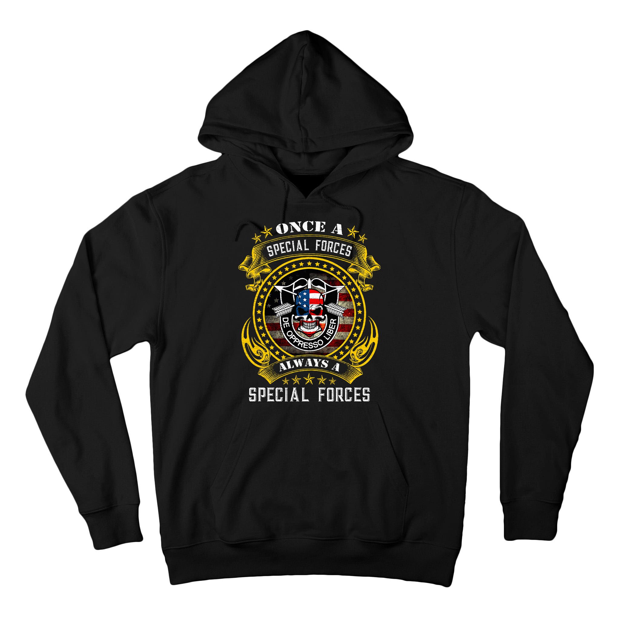 Special Forces De Oppresso Liber Green Beret Skull Tall Hoodie