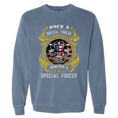 Special Forces De Oppresso Liber Green Beret Skull Garment-Dyed Sweatshirt