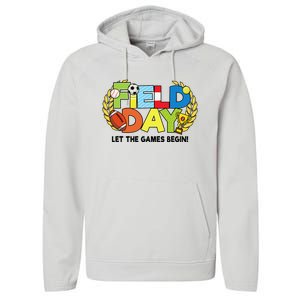 School Field Day Teacher Let The Games Begin Field Day 2022 Performance Fleece Hoodie