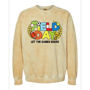 School Field Day Teacher Let The Games Begin Field Day 2022 Colorblast Crewneck Sweatshirt