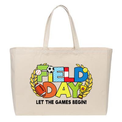 School Field Day Teacher Let The Games Begin Field Day 2022 Cotton Canvas Jumbo Tote