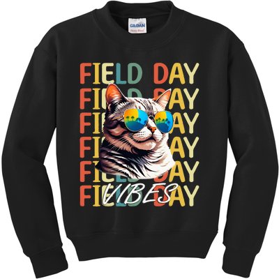 School Field Day Vibes Summer 2024 Cat Teachers Kids Sweatshirt