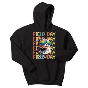 School Field Day Vibes Summer 2024 Cat Teachers Kids Hoodie