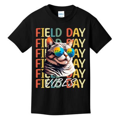 School Field Day Vibes Summer 2024 Cat Teachers Kids T-Shirt