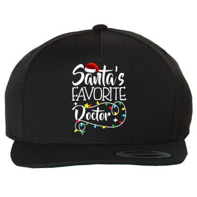 Santa's Favorite Doctor Christmas lights Santa Gifts Xmas Wool Snapback Cap