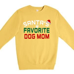 SantaS Favorite Dog Mom Christmas Funny Pets Gift Premium Crewneck Sweatshirt