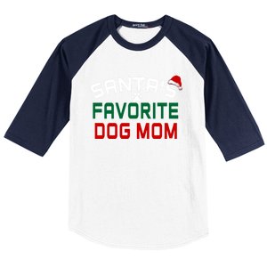 SantaS Favorite Dog Mom Christmas Funny Pets Gift Baseball Sleeve Shirt