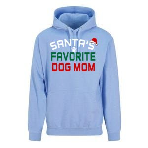 SantaS Favorite Dog Mom Christmas Funny Pets Gift Unisex Surf Hoodie