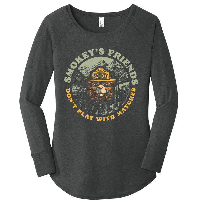 Smokeys Friends Dont Play With Matches Retro Women's Perfect Tri Tunic Long Sleeve Shirt