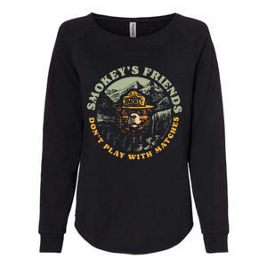 Smokeys Friends Dont Play With Matches Retro Womens California Wash Sweatshirt