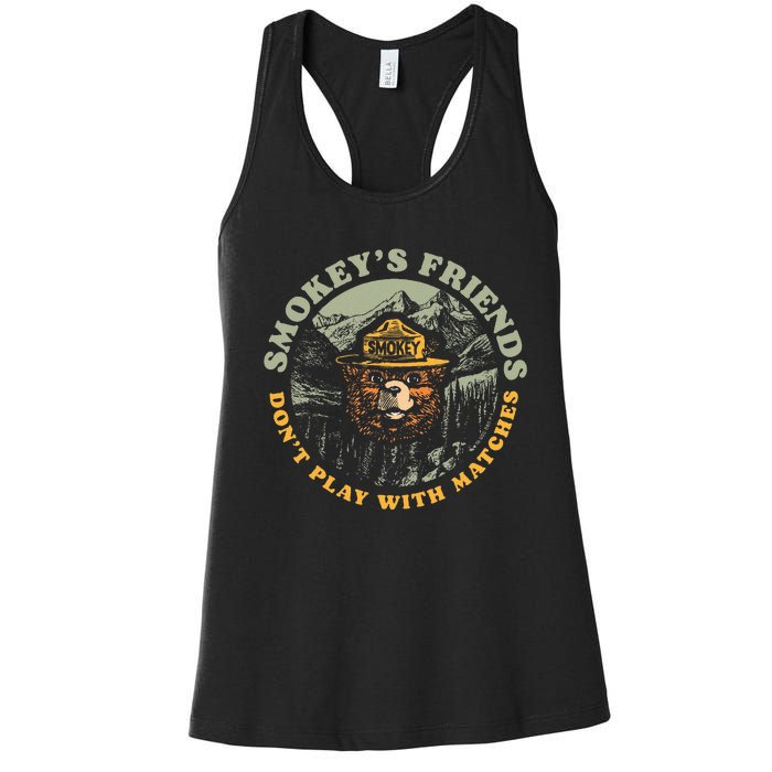 Smokeys Friends Dont Play With Matches Retro Women's Racerback Tank