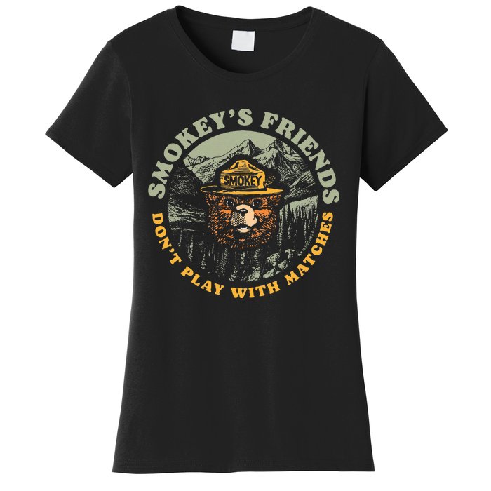 Smokeys Friends Dont Play With Matches Retro Women's T-Shirt