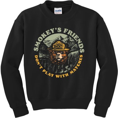 Smokeys Friends Dont Play With Matches Retro Kids Sweatshirt