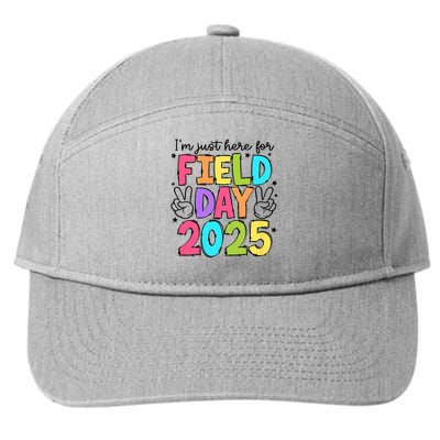 School Field Day Teacher I'm Just Here For Field Day 2025 7-Panel Snapback Hat