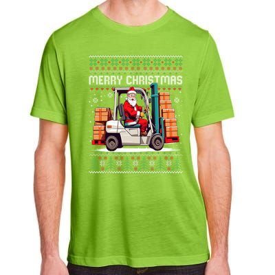 Santa Forklift Driver Christmas Ugly Funny Gift Adult ChromaSoft Performance T-Shirt